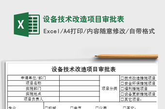 2022年設(shè)備技術(shù)改造項(xiàng)目審批表