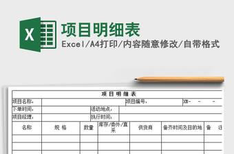 2021年項目明細表