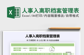 2021年人事入離職檔案管理表