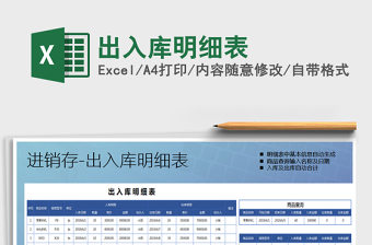 2021年出入庫明細表 2021年出入庫明細表
