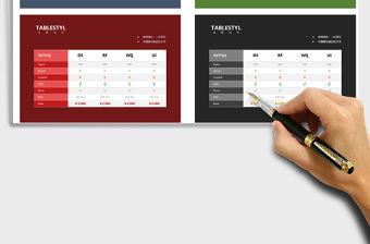 2022年表格樣式-數據報表美化（多色）免費下載