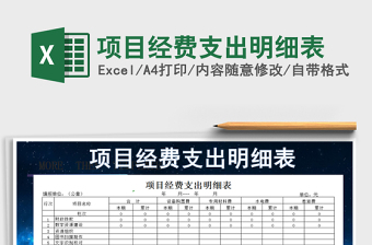 2021年項目經費支出明細表免費下載
