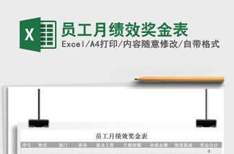 2021年員工月績效獎金表免費下載