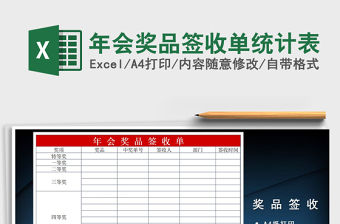 2022年年會(huì)獎(jiǎng)品簽收單統(tǒng)計(jì)表免費(fèi)下載