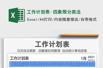 2021年工作計劃表-四象限分類法