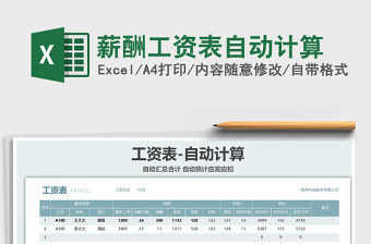 2021年薪酬工資表自動計(jì)算