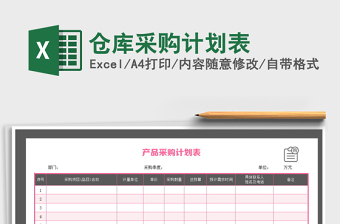 2021年倉庫采購計劃表免費下載