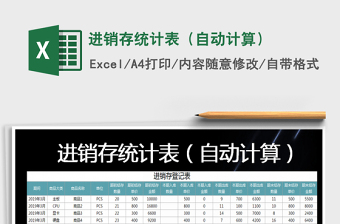 2021年進銷存統(tǒng)計表（自動計算）免費下載