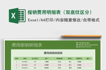 2021年報銷費用明細(xì)表（雙底紋區(qū)分）