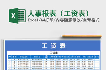 2022年人事報表（工資表）免費下載