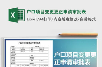 2021年戶口項目變更更正申請審批表