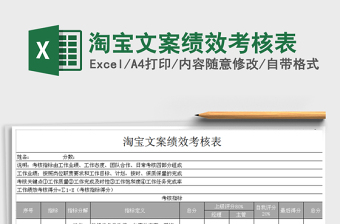 2021年淘寶文案績(jī)效考核表免費(fèi)下載