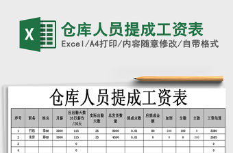 2021年倉庫人員提成工資表