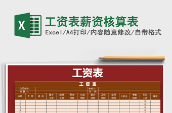 2022年工資表薪資核算表免費(fèi)下載