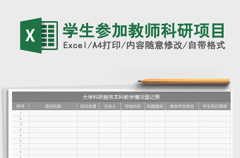 2022年學(xué)生參加教師科研項目免費下載