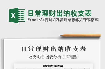 2021年日常理財出納收支表