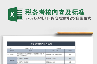2021年稅務(wù)考核內(nèi)容及標(biāo)準(zhǔn)