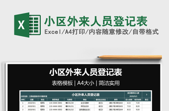 2021年小區(qū)外來(lái)人員登記表