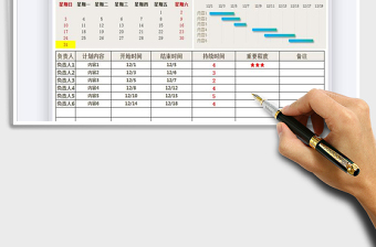 2021年工作计划表-甘特图表分析-日历