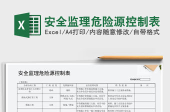 2021年安全監理危險源控制表
