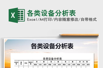 2021年各類設備分析表免費下載
