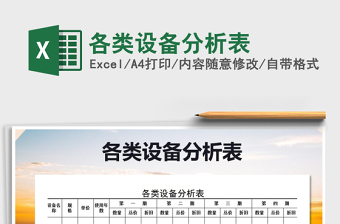 2021年各類設(shè)備分析表免費(fèi)下載