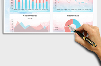 2021年喷绘电商营销数据分析图表模板