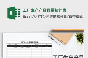 2022年工廠生產產品數量統計表免費下載