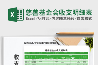 2021年慈善基金會收支明細(xì)表