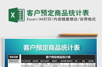 2021年客戶預(yù)定商品統(tǒng)計(jì)表