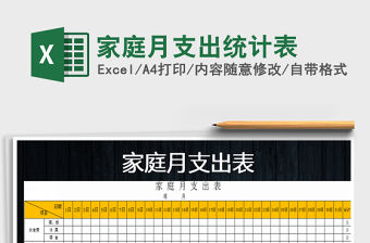 2021年家庭月支出統計表免費下載