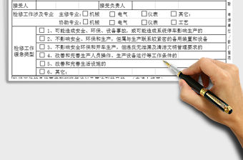 2022年檢修工作申請單