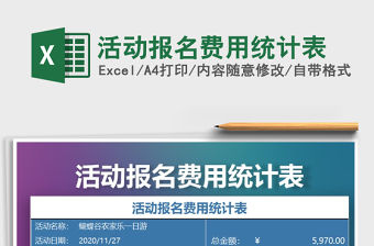 2021年活動報名費用統(tǒng)計表