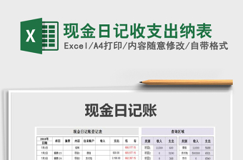 2021年現(xiàn)金日記收支出納表