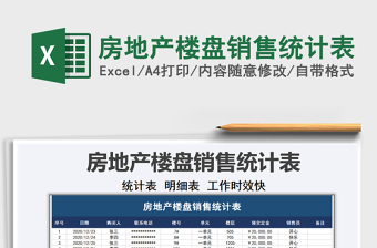 2021年房地產(chǎn)樓盤銷售統(tǒng)計表