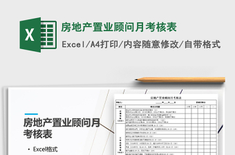2022年房地產(chǎn)置業(yè)顧問月考核表