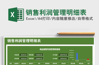 2022年銷售利潤管理明細表免費下載