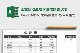 2021年函數自動生成學生成績檔次表免費下載