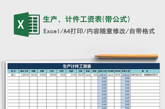 2021年生產(chǎn)、計(jì)件工資表(帶公式)免費(fèi)下載
