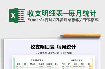 2021年收支明細表-每月統計