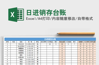 2021年日進(jìn)銷(xiāo)存臺(tái)賬免費(fèi)下載