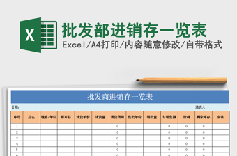2022年批發(fā)部進(jìn)銷存一覽表免費(fèi)下載