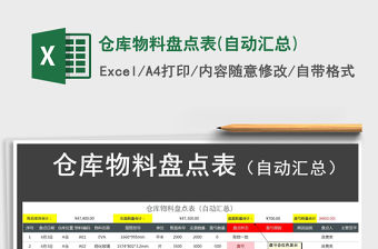 2022年倉庫物料盤點(diǎn)表(自動(dòng)匯總)免費(fèi)下載