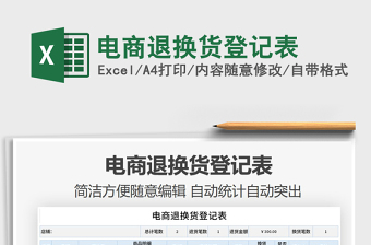 2021年電商退換貨登記表