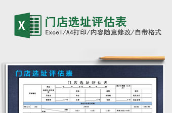 2021年門店選址評估表