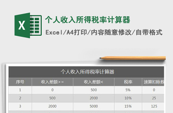 个税计算器2022计算器excel