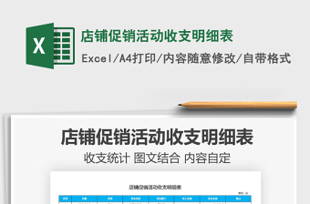 2021年店鋪促銷活動收支明細表
