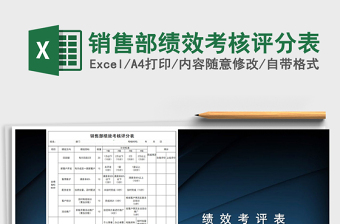 2021年銷售部績效考核評分表