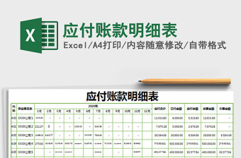 2021年應付賬款明細表