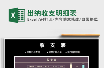 2021年出納收支明細(xì)表